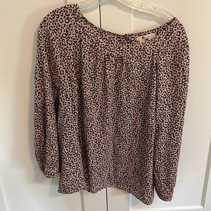 Boden linen leopard animal print top